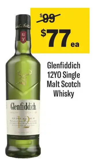 Coles Glenfiddich 12yo single malt scotch whisky offer