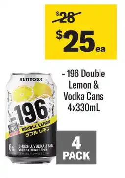 Coles 196 double lemon & vodka cans offer