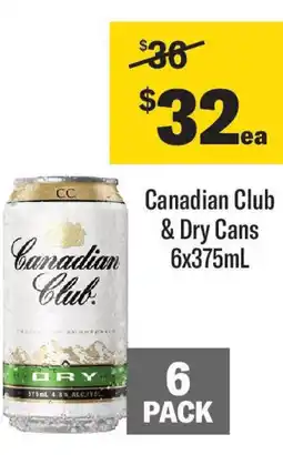 Coles Canadian club & dry cans offer