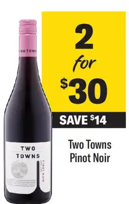 Coles Two towns pinot noir offer