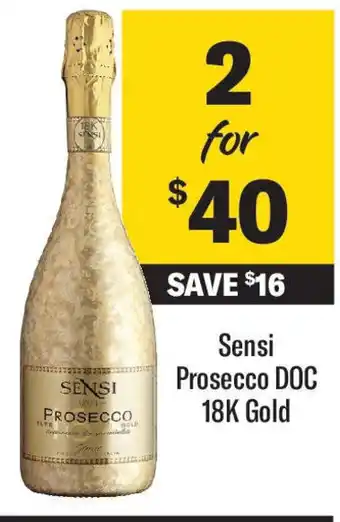 Coles Sensi prosecco doc 18k gold offer