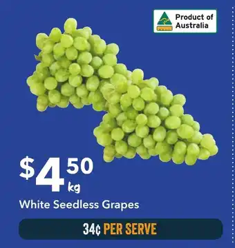 Ritchies White seedless grapes offer