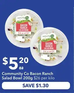 Ritchies Community co bacon ranch salad bowl offer