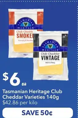 Ritchies Tasmanian heritage club cheddar varieties offer