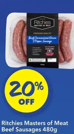 Ritchies Ritchies masters of meat beef sausages offer