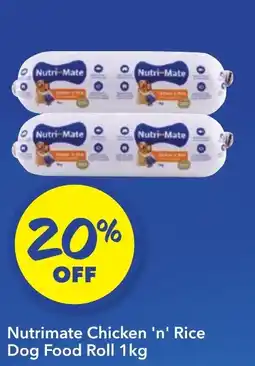 Ritchies Nutrimate chicken 'n' rice dog food roll offer