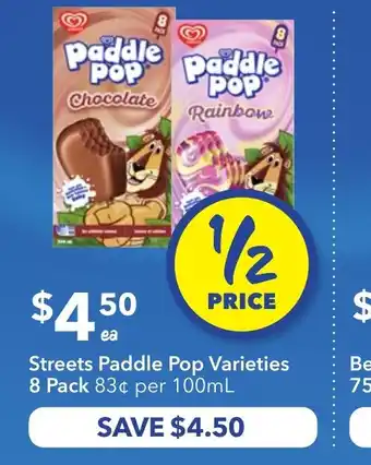 Ritchies Streets paddle pop varieties offer