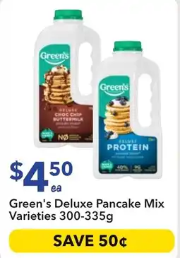 Ritchies Green's deluxe pancake mix varieties offer