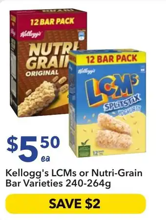 Ritchies Kellogg's lcms or nutri-grain bar varieties offer