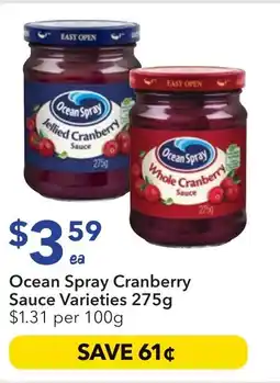 Ritchies Ocean spray cranberry sauce varieties offer