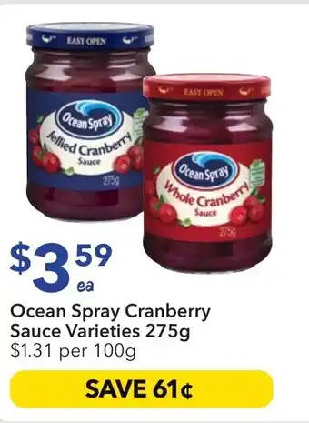 Ritchies Ocean spray cranberry sauce varieties offer