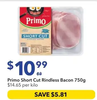 Ritchies Primo Short Cut Rindless Bacon offer