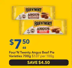 Ritchies Four'n twenty angus beef pie varieties offer