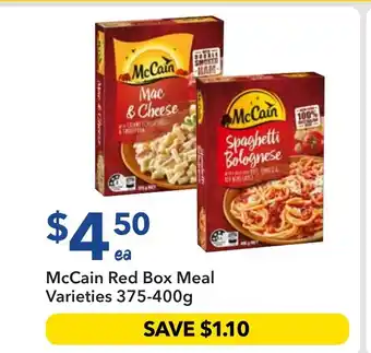 Ritchies Mccain red box meal varieties offer