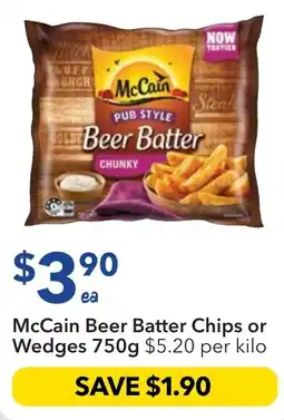 Ritchies Mccain beer batter chips or wedges offer