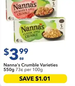 Ritchies Nanna's crumble varieties offer