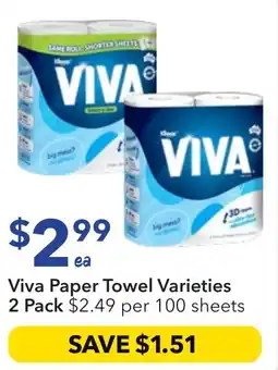 Ritchies Viva Paper Towel Varieties offer