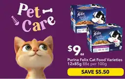 Ritchies Purina felix cat food varieties offer