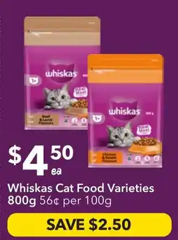 Ritchies Whiskas cat food varieties offer