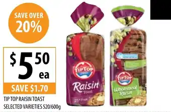 Supabarn Tip top raisin toast offer