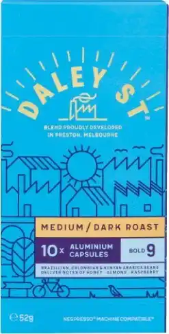 Coles Daley Street Medium/Dark Roast Coffee Capsules 10 Pack offer