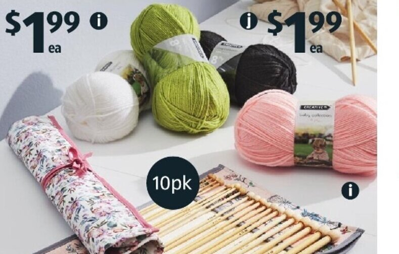 Acrylic Knitting Yarn 8Ply 100g offer at ALDI
