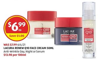 ALDI Lacura Renew Q10 Face Cream 50ml offer