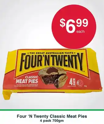 Australian Butchers Four 'n twenty classic meat pies offer