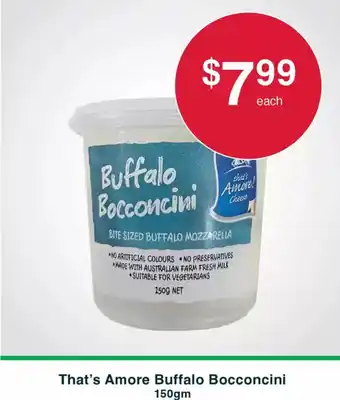 Australian Butchers That's amore buffalo bocconcini offer