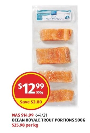ALDI Ocean Royale Trout Portions 500g offer