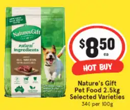 IGA Nature's gift pet food offer