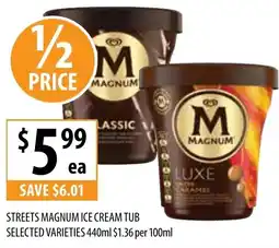 Supabarn Streets magnum ice cream tub offer