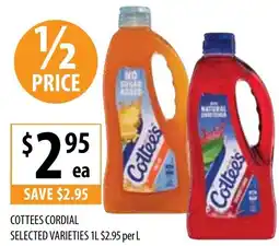 Supabarn Cottees cordial offer