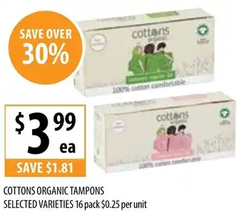 Supabarn Organic tampons offer