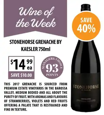 Supabarn Stonehorse grenache by kaesler offer