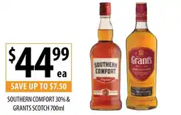 Supabarn Southern comfort 30% & grants scotch offer