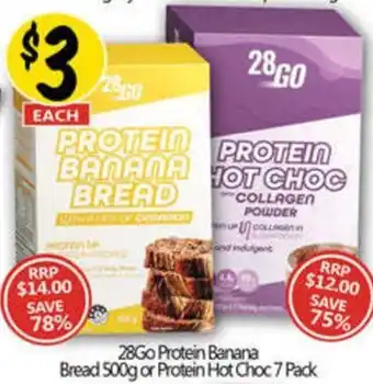 NQR Protein banana bread 500g or protein hot choc 7 pack offer