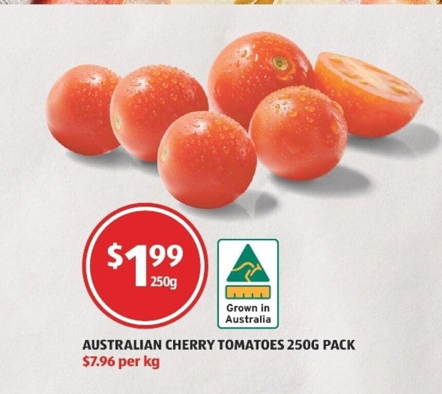 Australian Cherry Tomatoes 250g offer at ALDI
