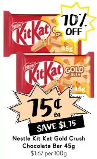 Drakes Kit kat gold crush chocolate bar offer