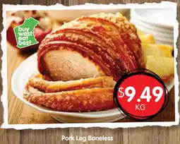 Spudshed Pork leg boneless offer