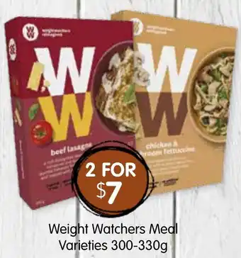 Spudshed Weight watchers meal varieties offer