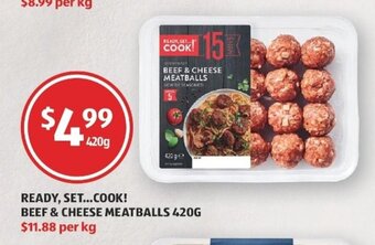ALDI Ready, Set...Cook! Beef & Cheese Meatballs 420g offer