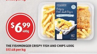 ALDI The Fishmonger Crispy Fish and Chips 400g offer