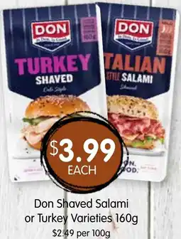 Spudshed Shaved salami or turkey varieties offer