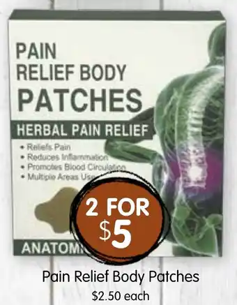 Spudshed Pain relief body patches offer