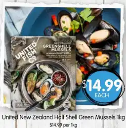 Spudshed Half shell green mussels offer