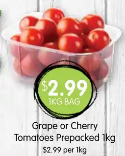 Spudshed Grape or cherry tomatoes prepacked offer