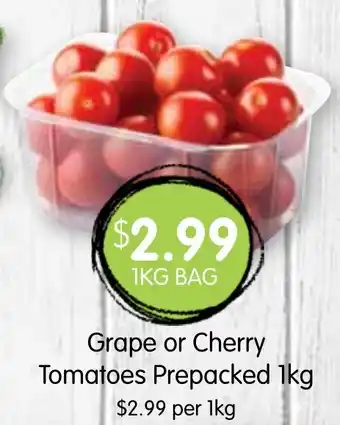 Spudshed Grape or cherry tomatoes prepacked offer