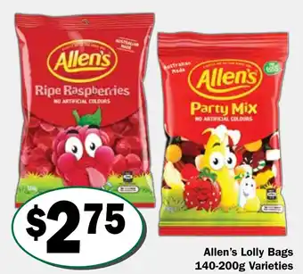 Friendly Grocer Allen's lolly bags varieties offer