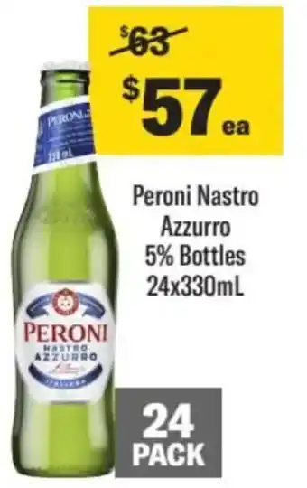 Liquorland Peroni nastro azzurro 5% bottles offer